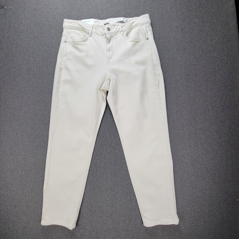 J Jill Size 16 Petite Cream High Rise Straight Leg Jeans